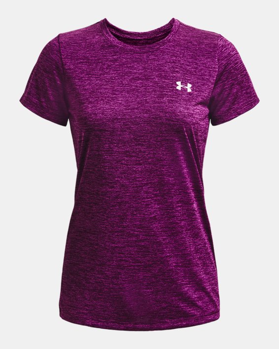 Women's UA Tech™ Twist T-Shirt, Purple, pdpMainDesktop image number 4